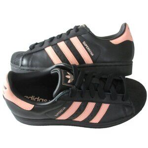Adidas Women's Superstar II Leather Shoes Core Black Glow Pink Sizes NIB